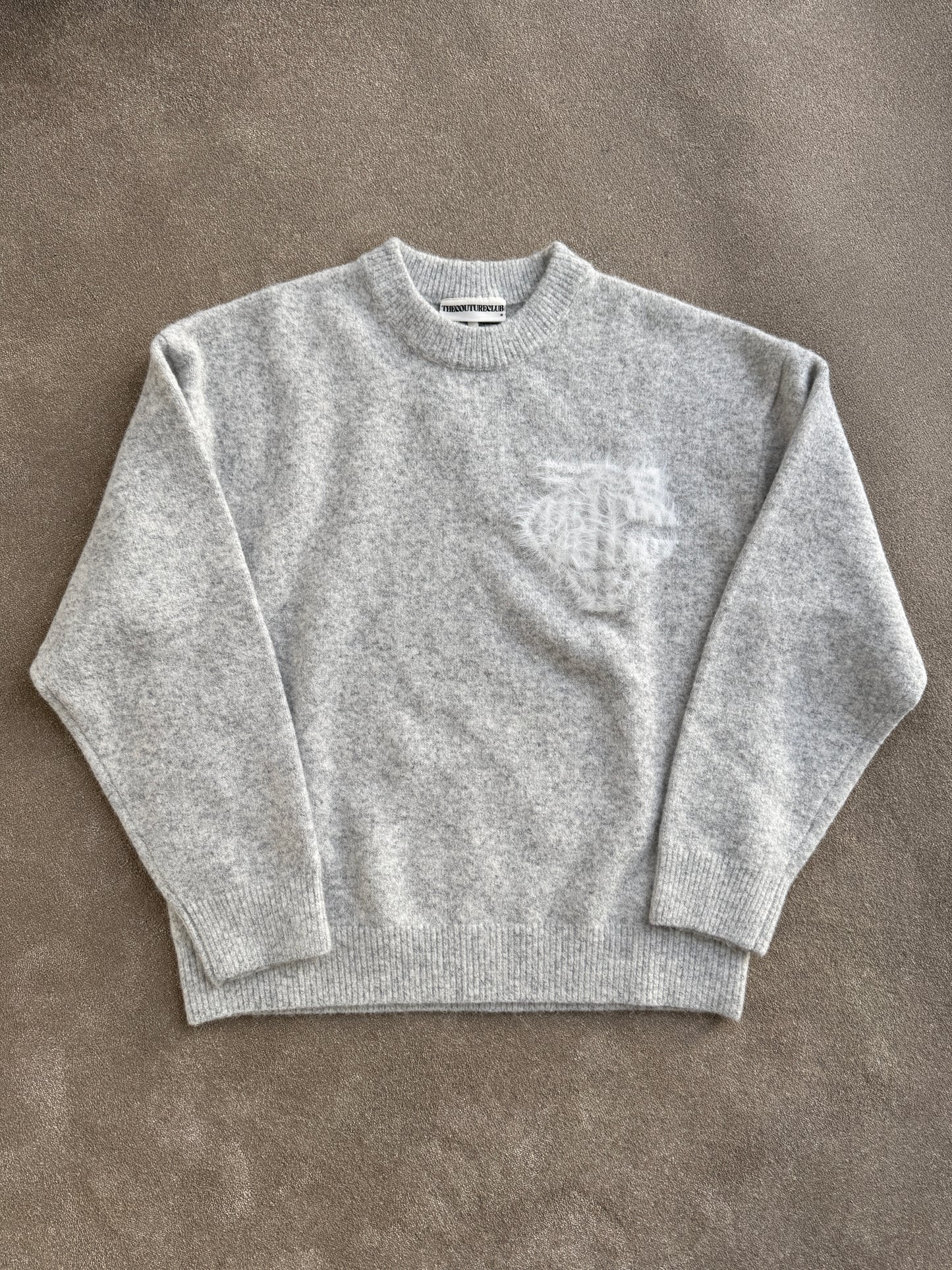 Couture club fluffy emblem knit jumper