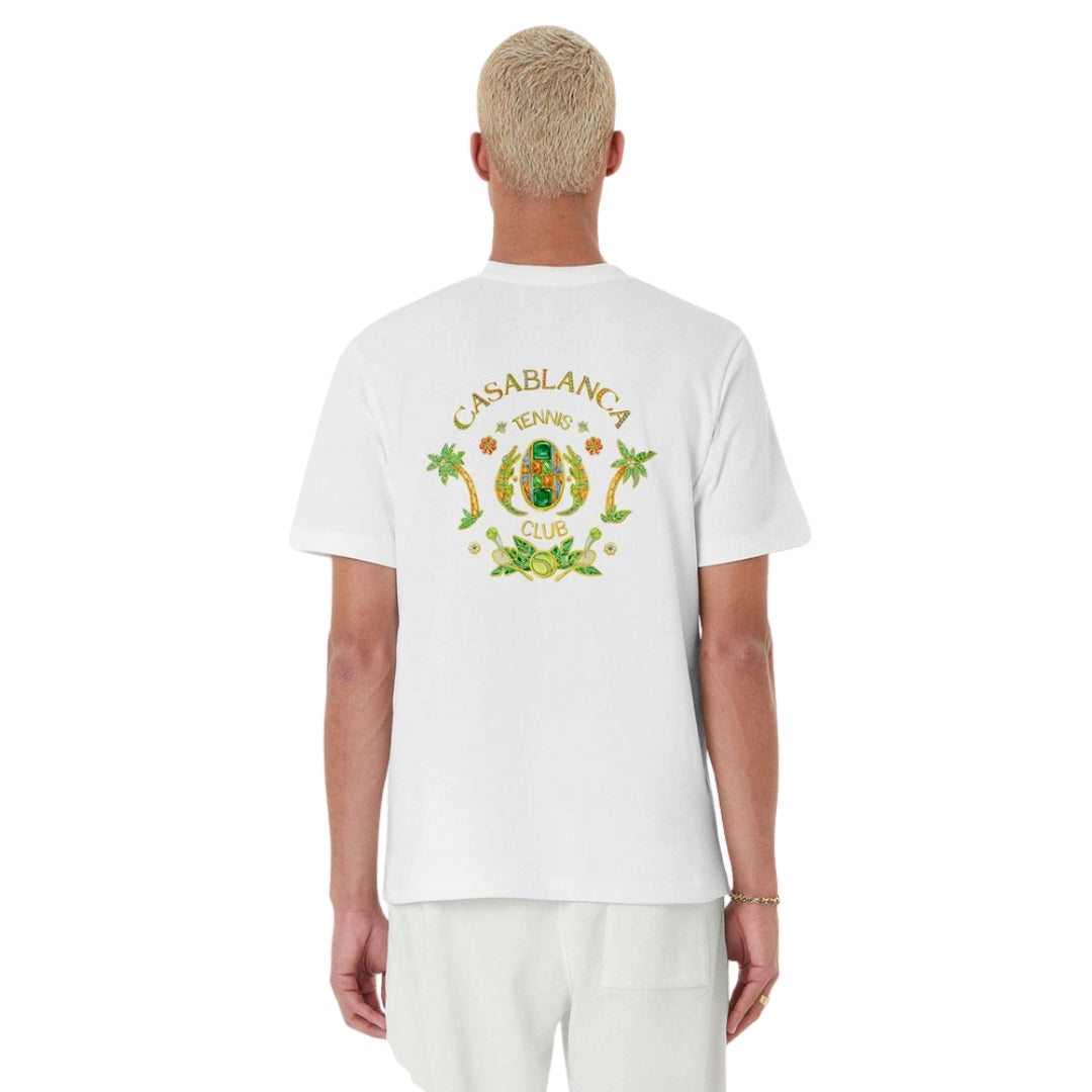 Casablanca Printed Joyaux Dafrique Tennis Club White T-Shirts Mens