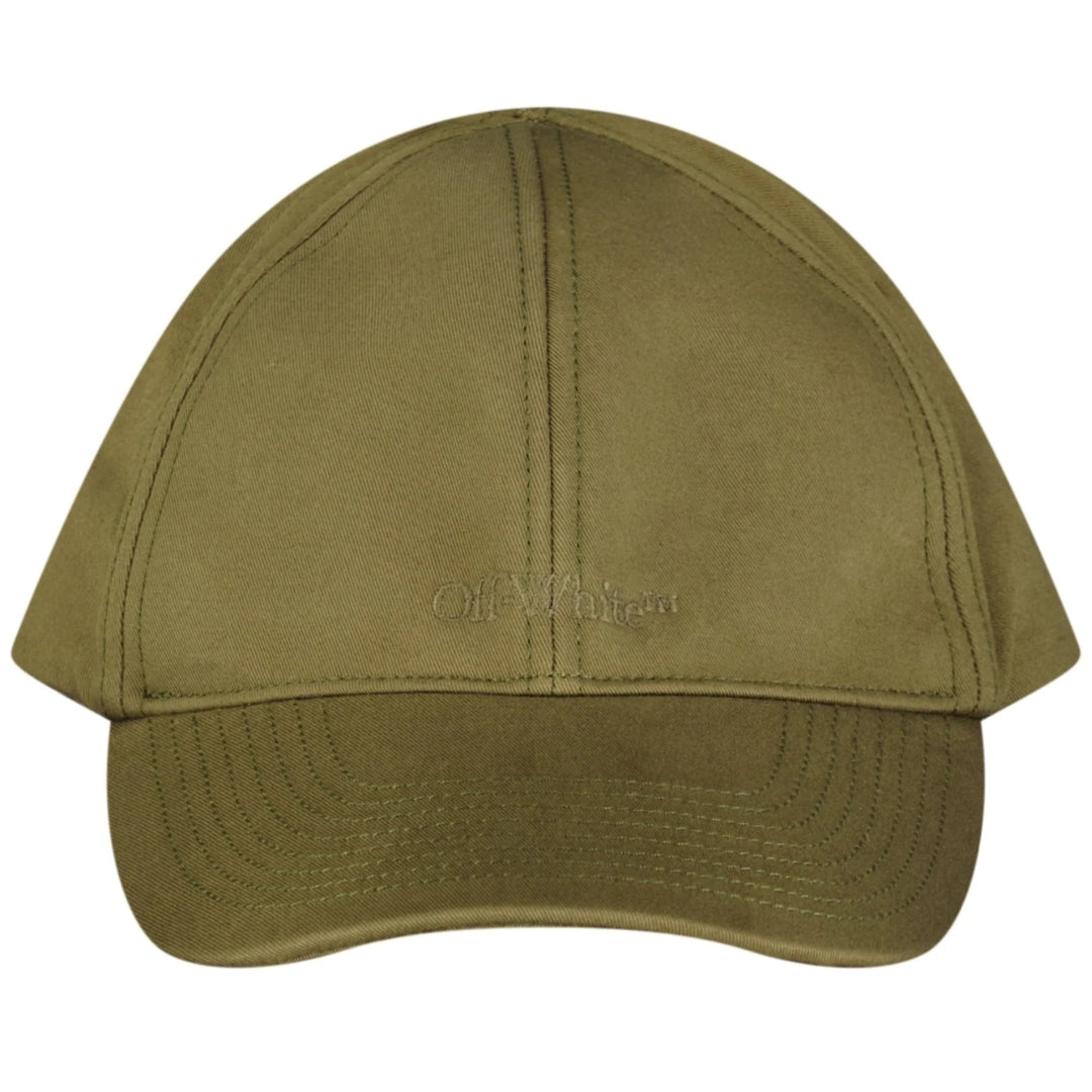 Off White Monotone Logo Baseball Cap Green - Style Centre Wholesale