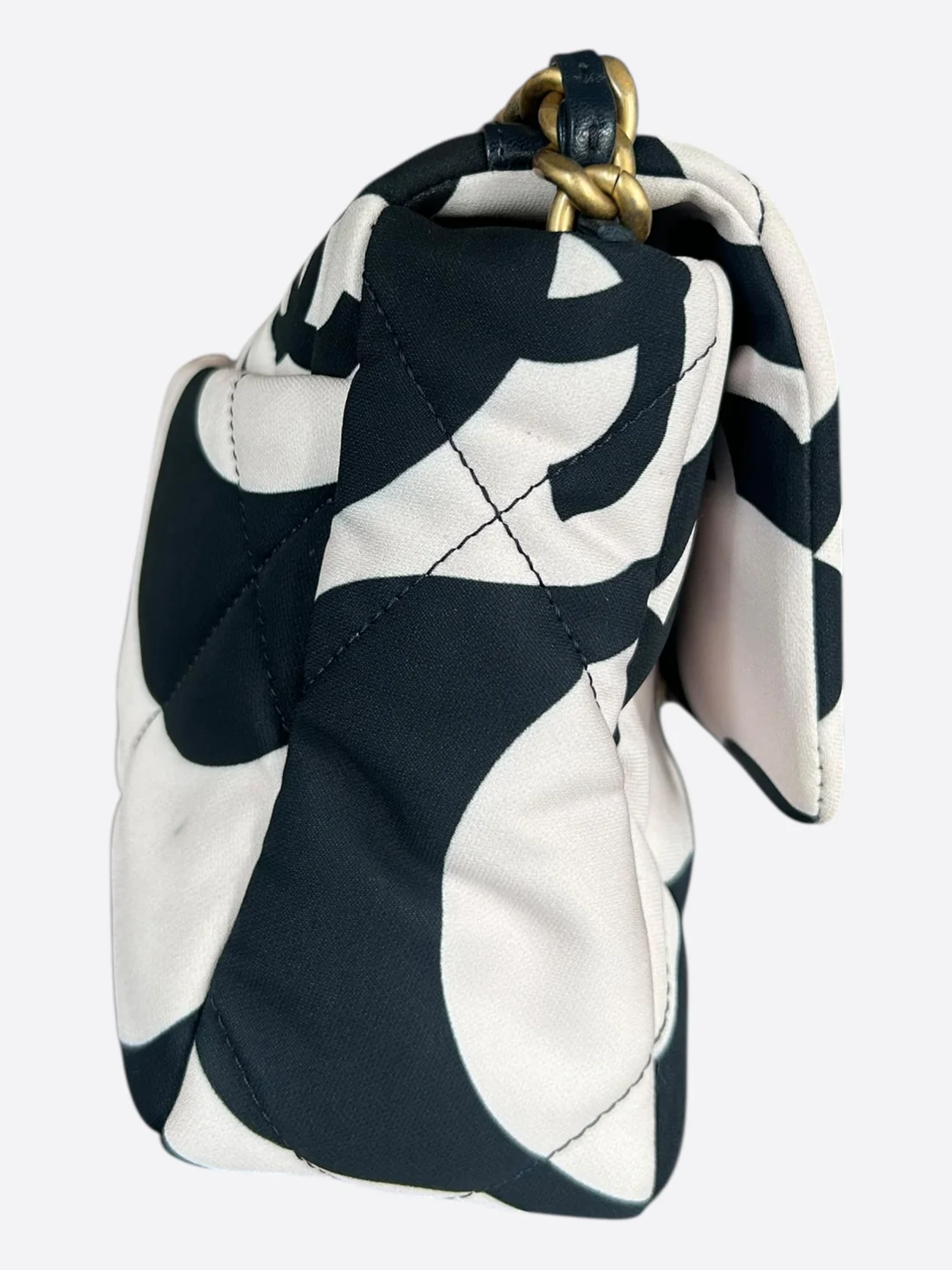 Chanel Black & White CC Fabric Medium 19 Flap Bag