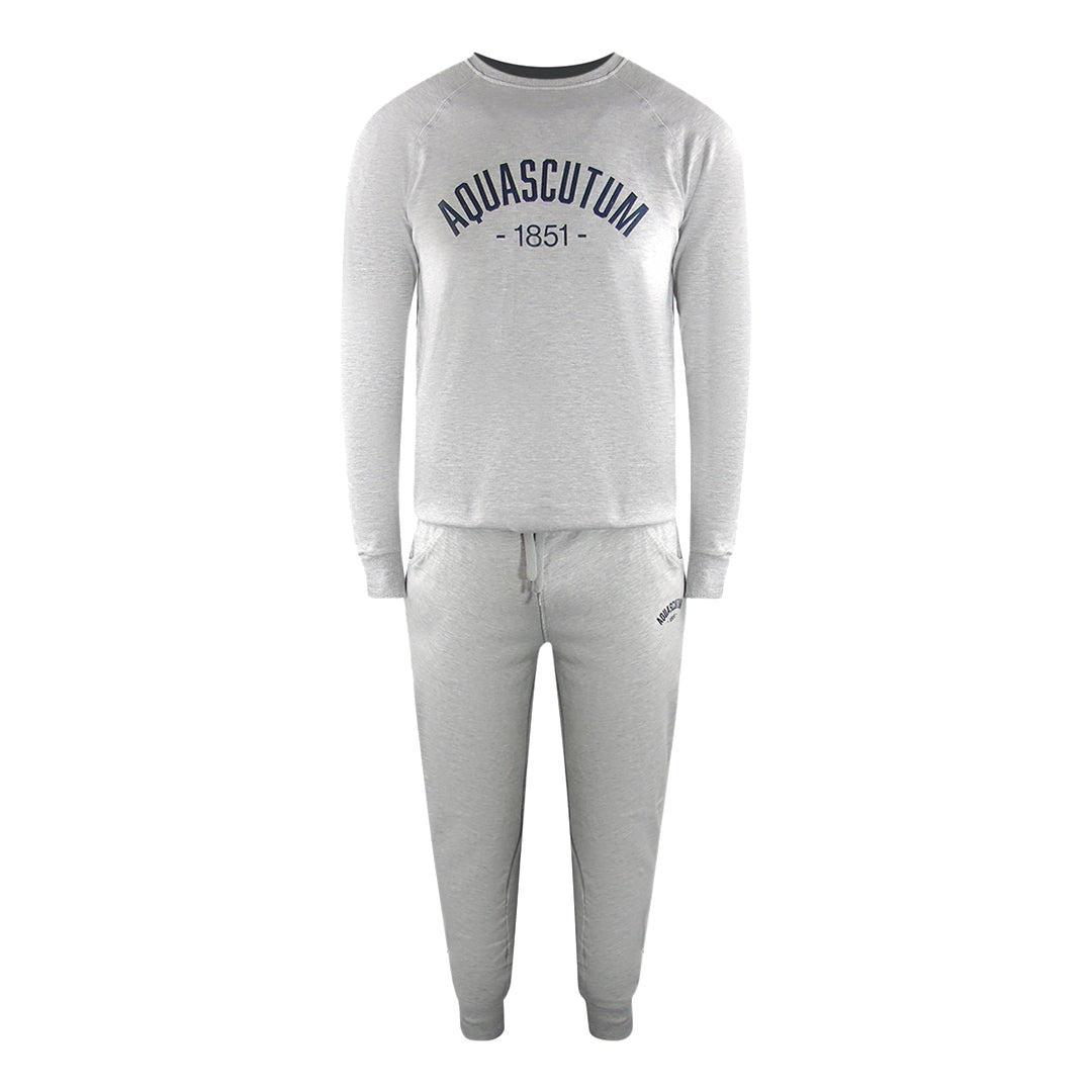 Aquascutum Aa_Ow04_St002 Oldchool Crewneck Grayel St002 Grey Creckneck And Track Pants Set Male - Style Centre Wholesale