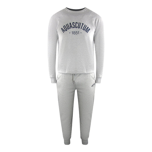 Aquascutum Aa_Ow04_St002 Oldchool Crewneck Grayel St002 Grey Creckneck And Track Pants Set Male - Style Centre Wholesale