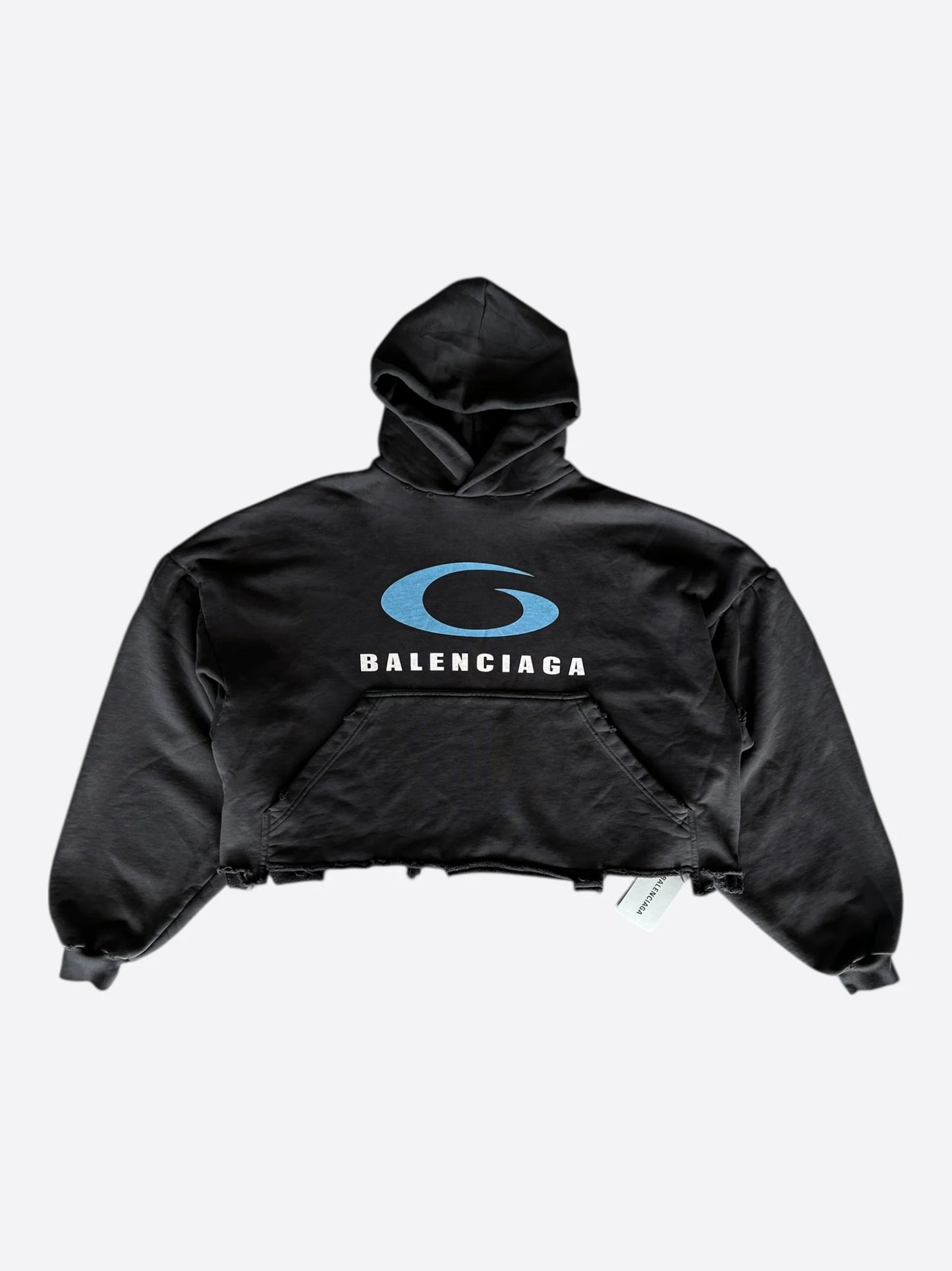 Balenciaga
Black & Blue Loop Logo Cropped Hoodie