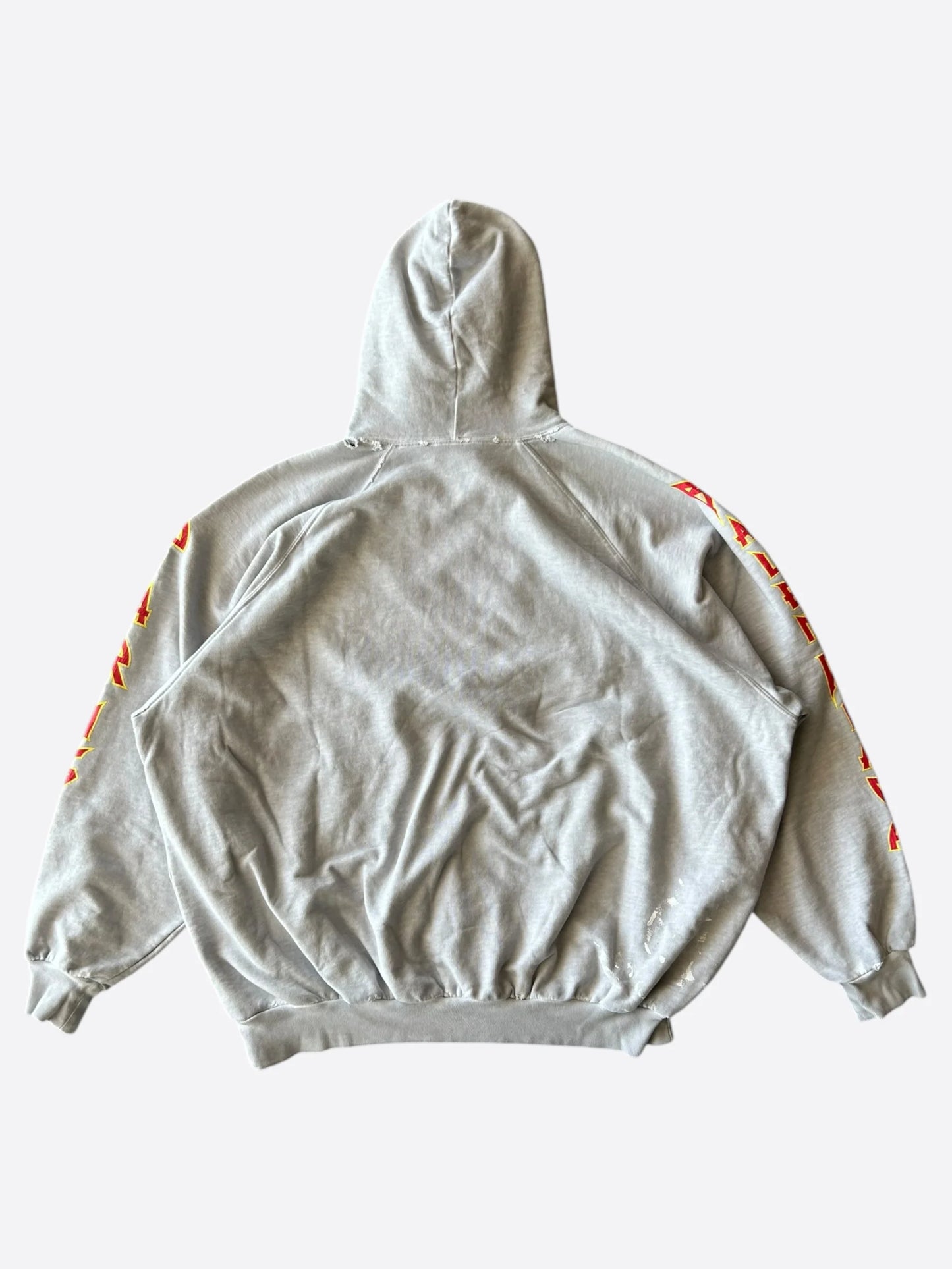 Balenciaga
Grey & Red Metal Logo Distressed Hoodie