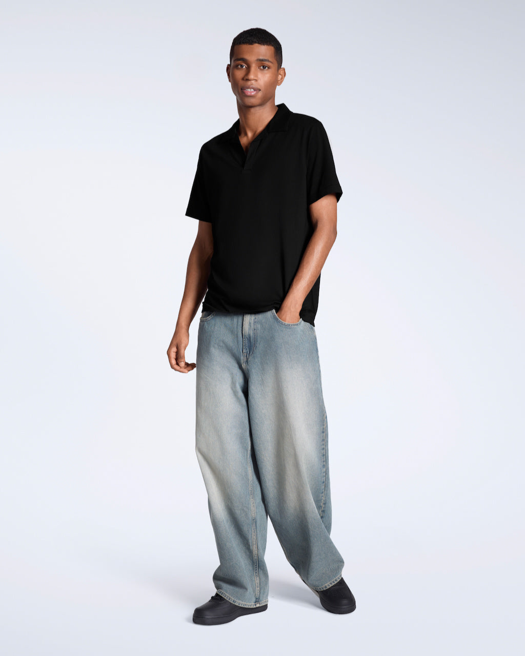 Open Neck Organic Polo