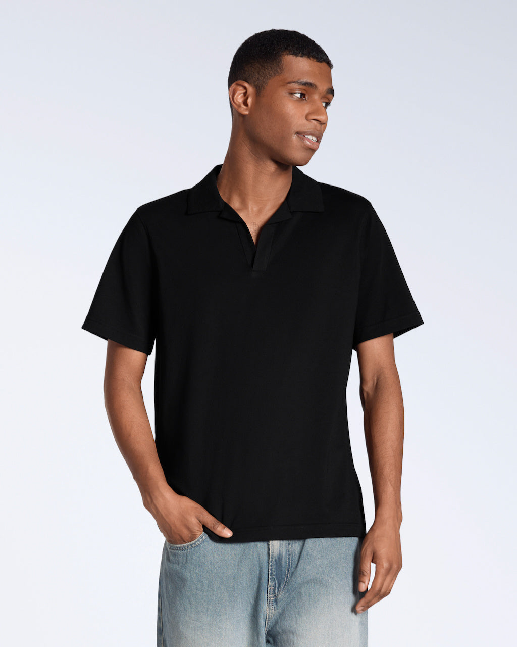 Open Neck Organic Polo