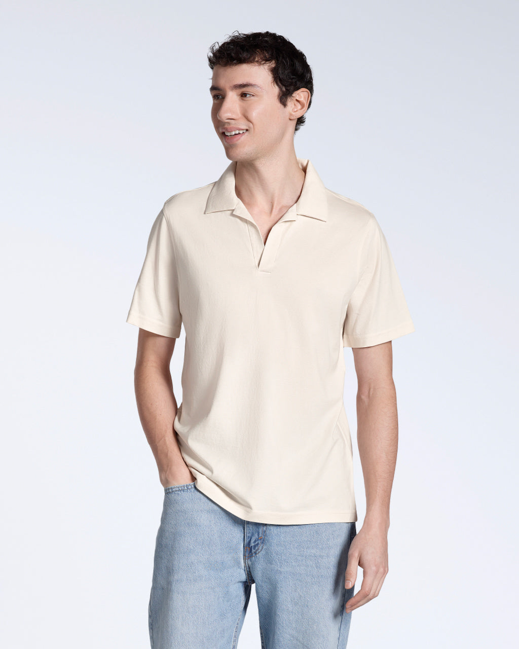 Open Neck Organic Polo