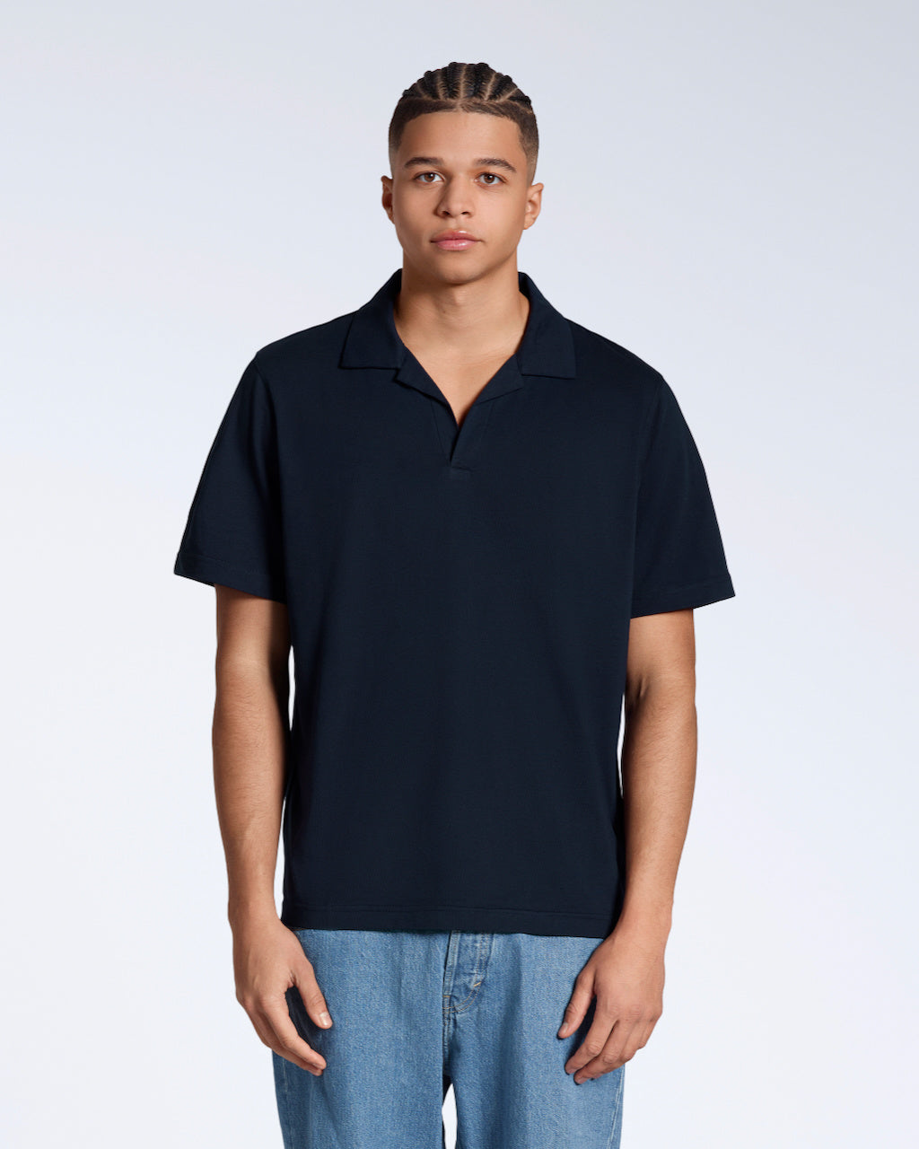 Open Neck Organic Polo
