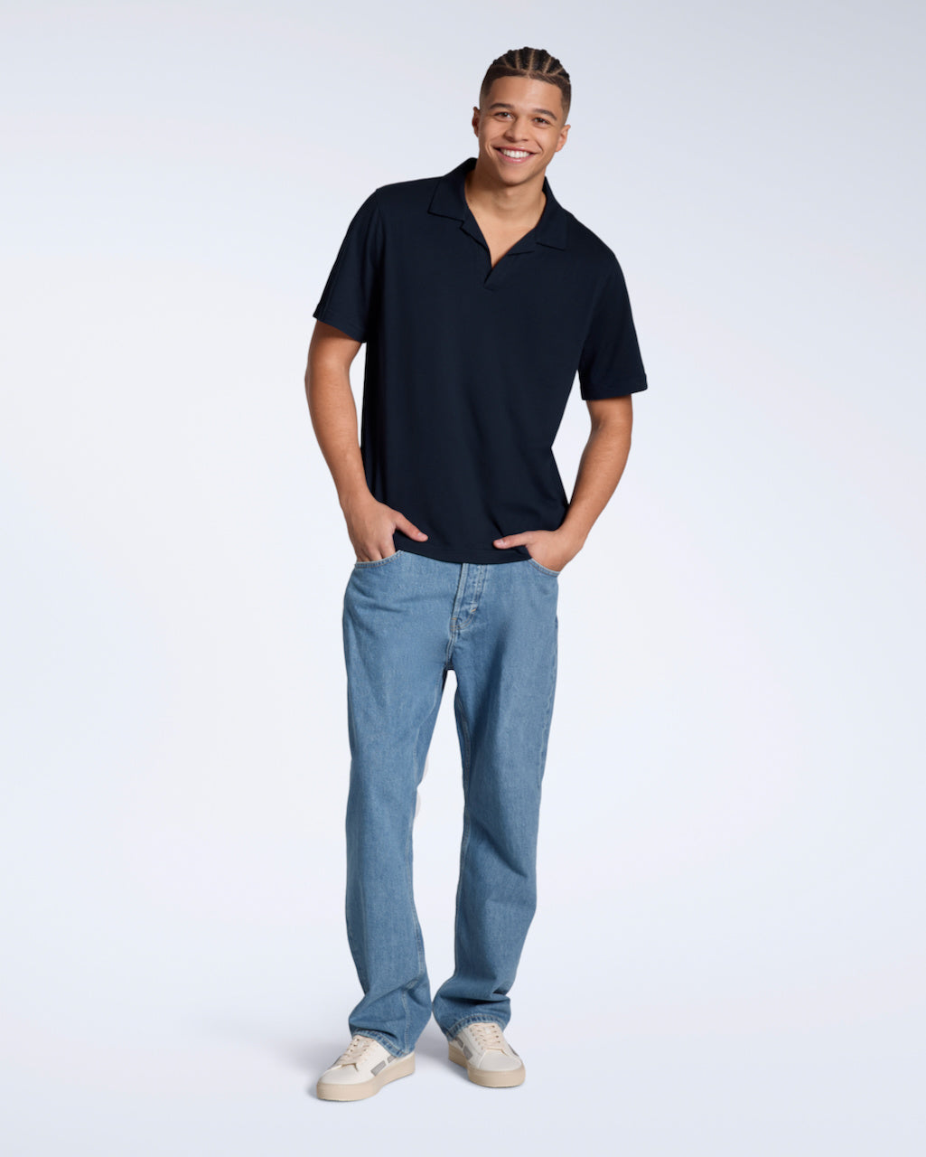 Open Neck Organic Polo