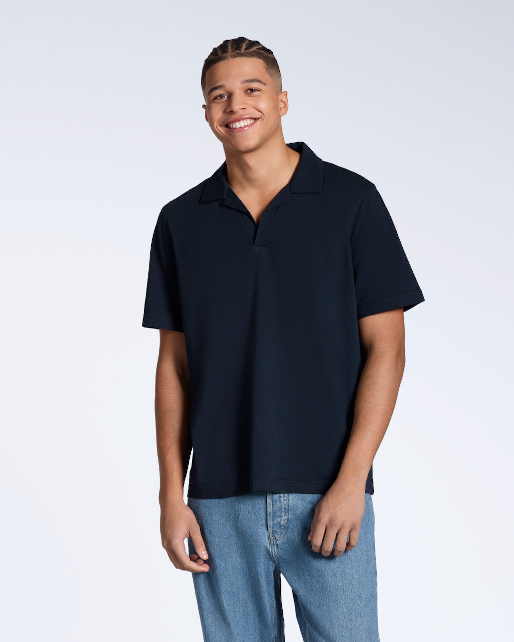 Open Neck Organic Polo