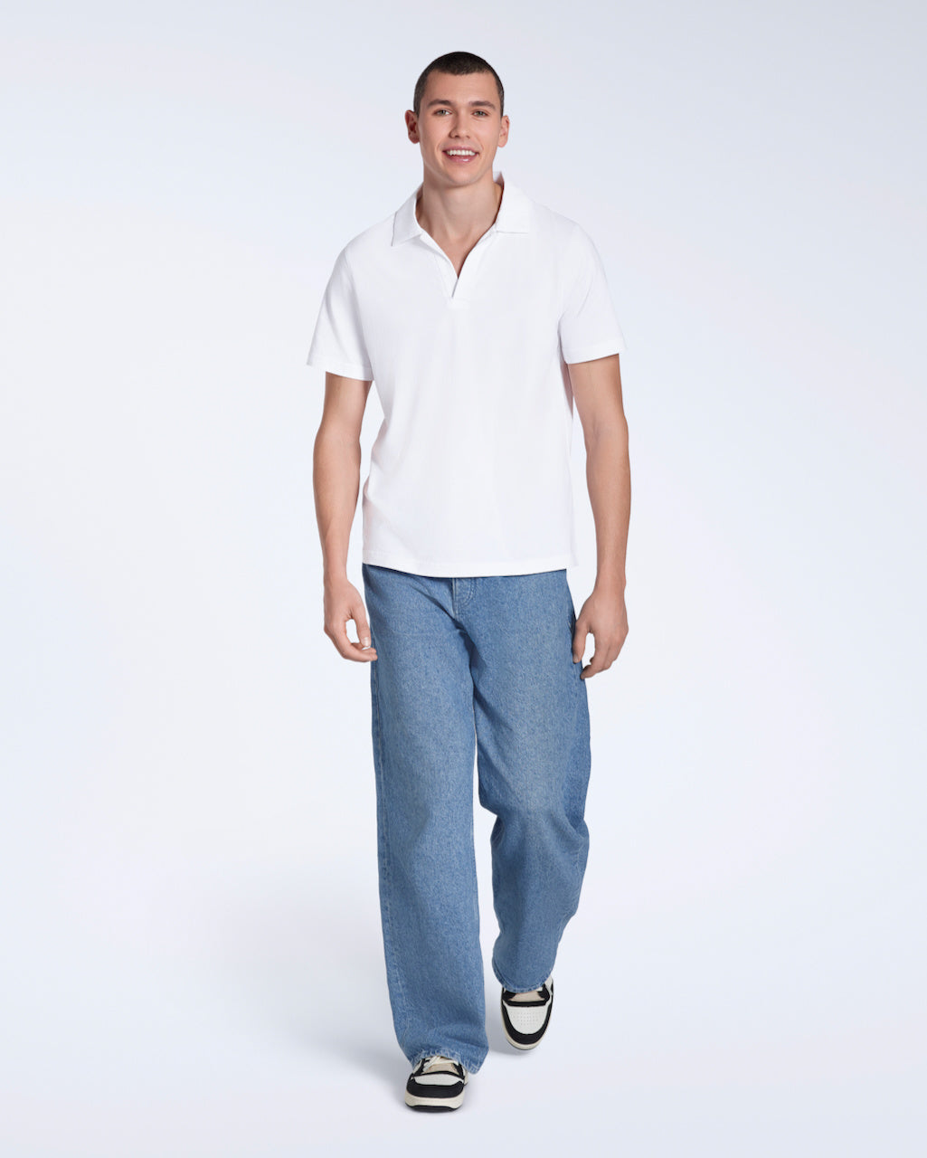 Open Neck Organic Polo