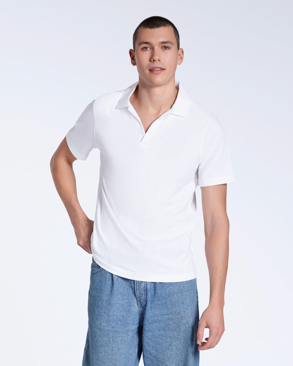 Open Neck Organic Polo