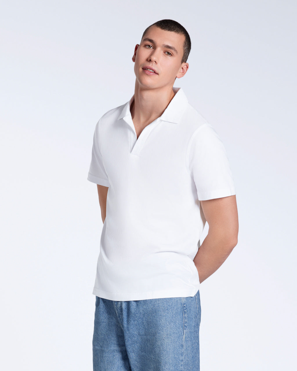 Open Neck Organic Polo