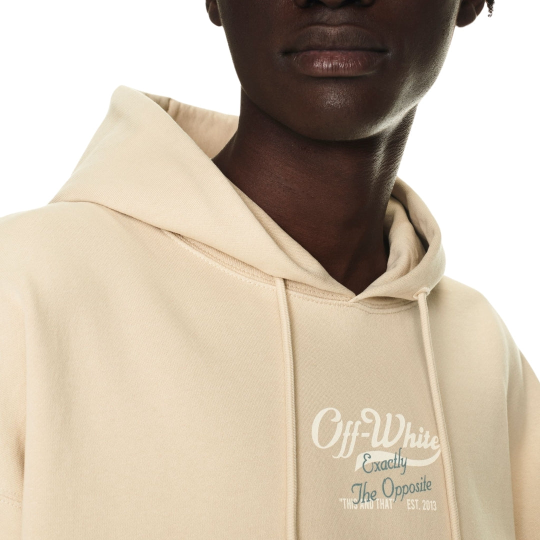 Off White Script Off-White Script Logo Opposite Over Skate Fit Beige Hoodie – That ...
