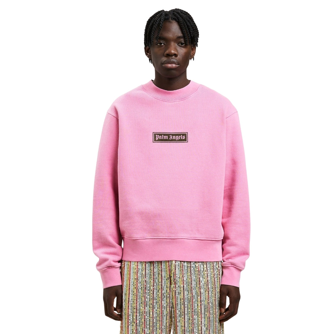Palm Angels GD Box Logo Crewneck Pink M