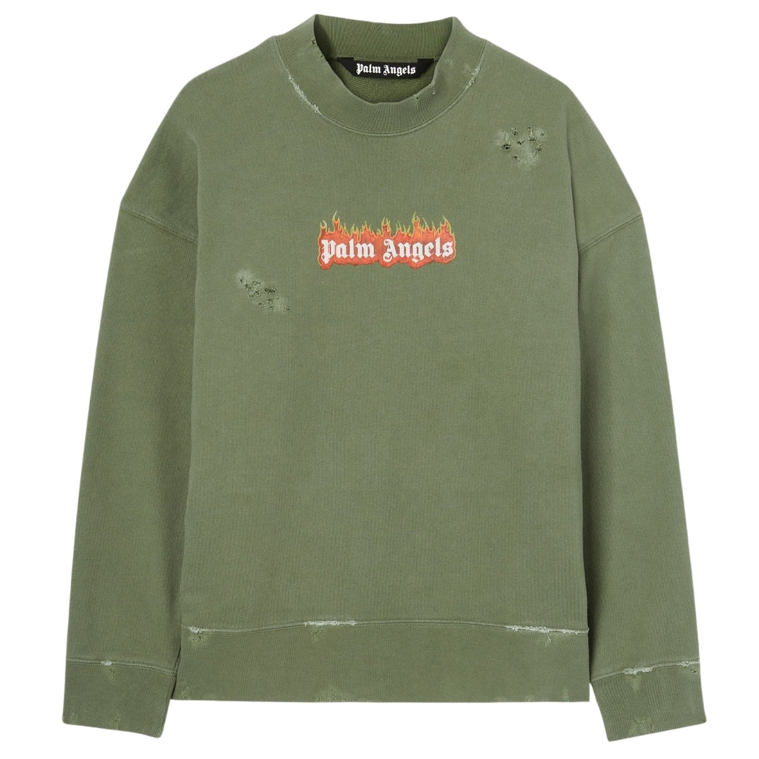 Palm Angels Pmba065F22Fle0145601 Green Sweatshirts Male - Style Centre Wholesale