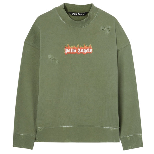 Palm Angels Pmba065F22Fle0145601 Green Sweatshirts Male - Style Centre Wholesale