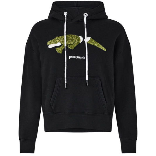 Palm Angels Croc Design Black Hoodie S