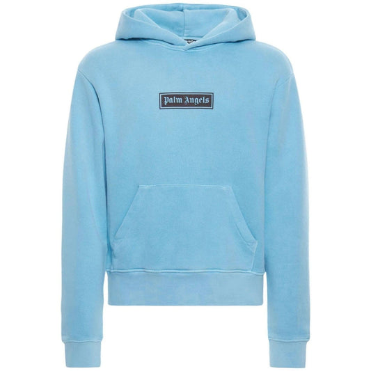 Palm Angels Garment Dyed Box Logo Light Blue Hoodie - Style Centre Wholesale