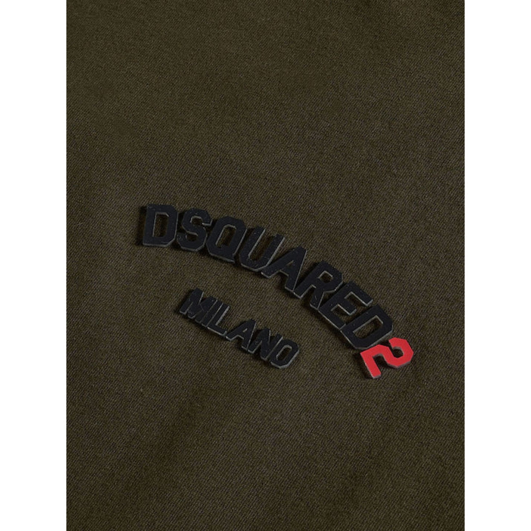 Dsquared2 Regular Fit Rubber Logo T-Shirt Military XS