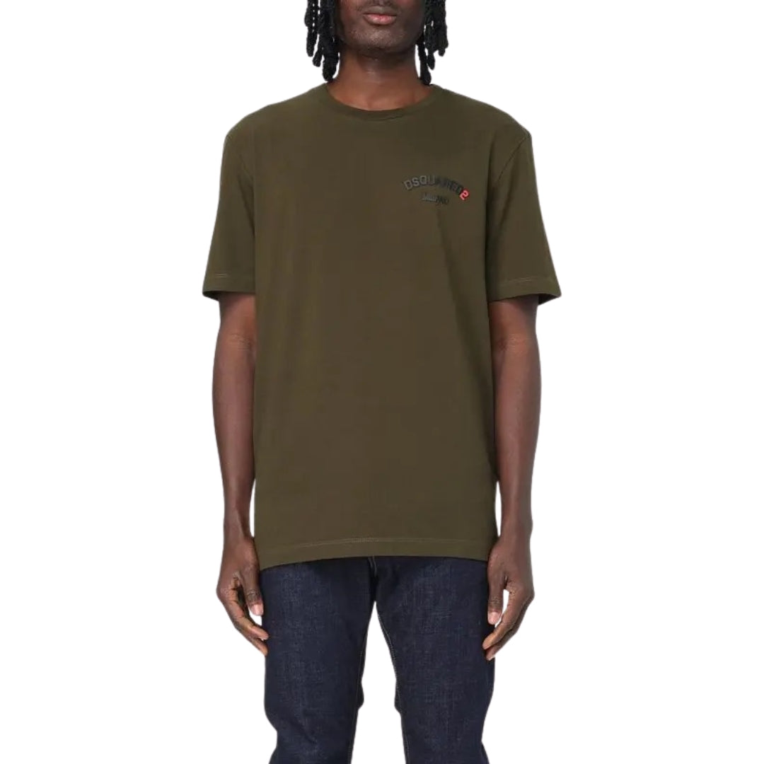 Dsquared2 Regular Fit Rubber Logo T-Shirt Military XS