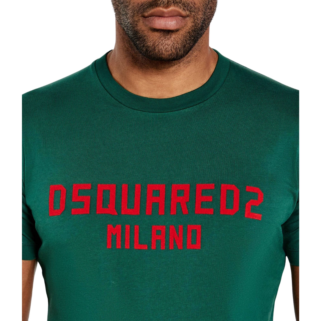 Dsquared2 Cool Fit T-Shirt Green Red Print XS