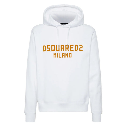 Dsquared2 Cool Fit Hoodie White Ochre Print S