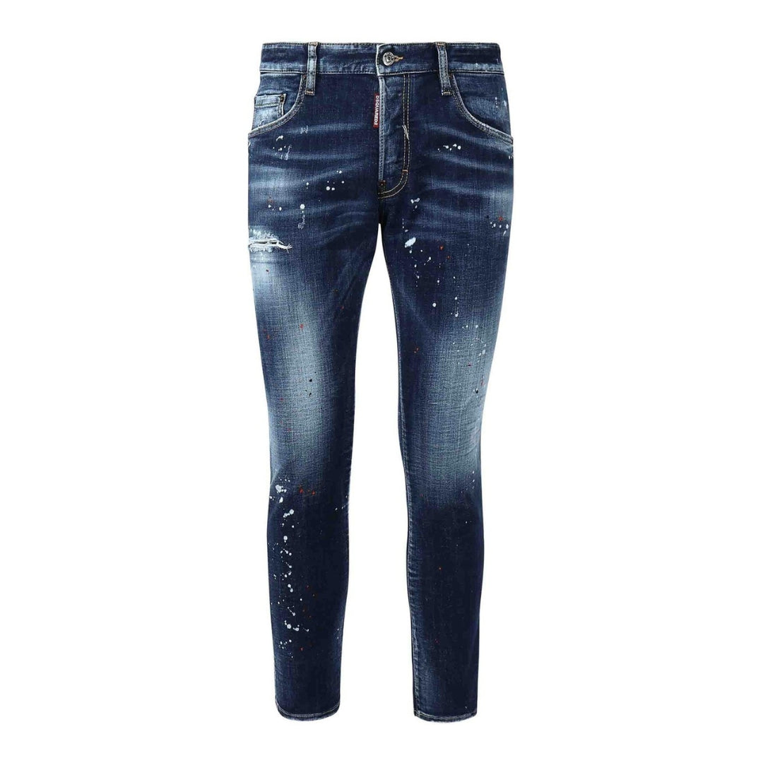 Dsquared2 Medium Easy Wash Skater Jeans Navy Blue W28