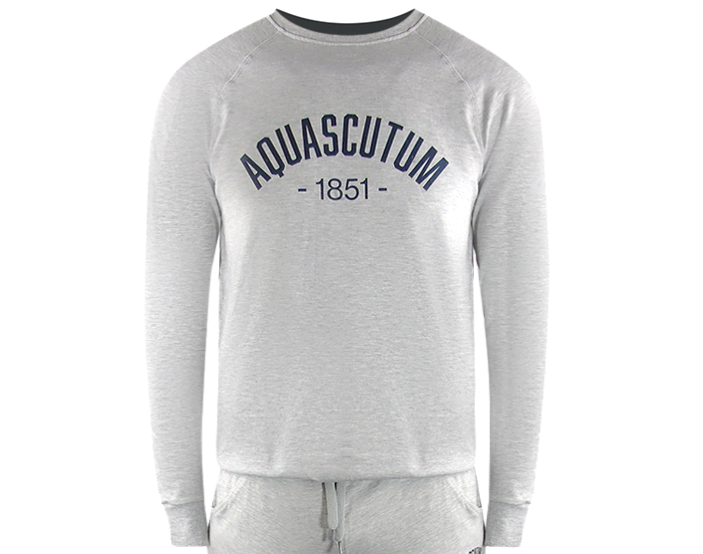 Aquascutum Aa_Ow04_St002 Oldchool Crewneck Grayel St002 Grey Creckneck And Track Pants Set Male - Style Centre Wholesale