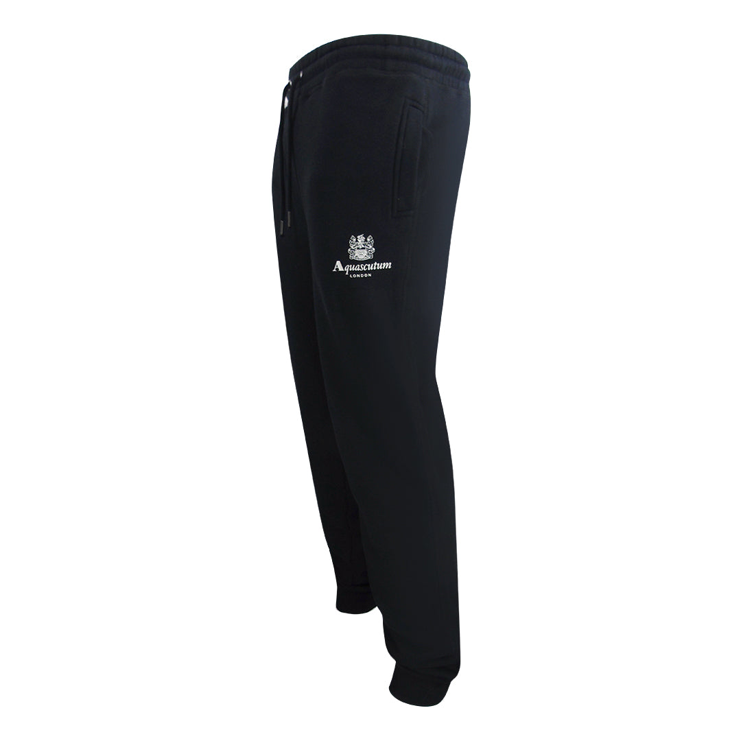 Aquascutum Active Basic Rib Track Pant Black Sweatpants TR001 16 - Style Centre Wholesale