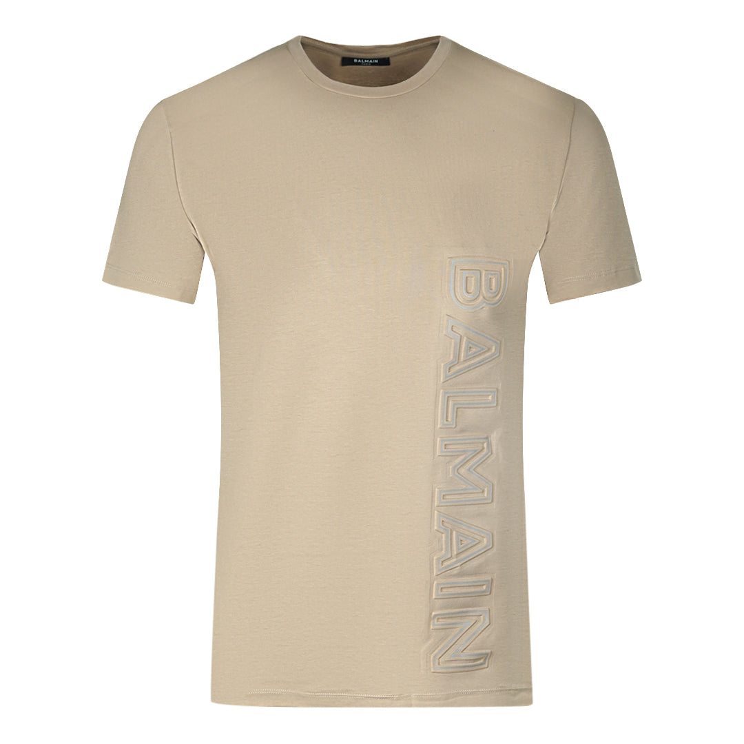 Balmain Brand Embossed Logo Sand T Shirt - Style Centre Wholesale