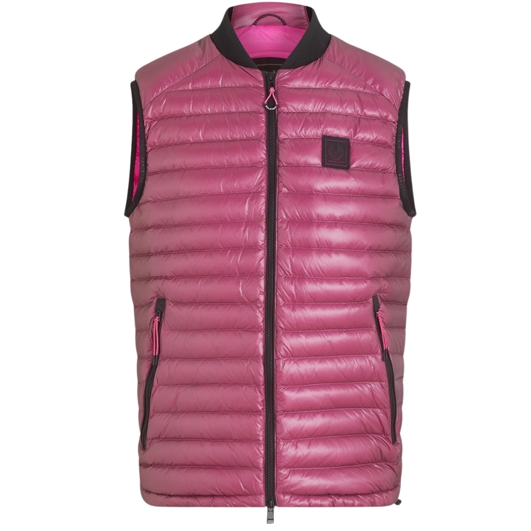 Belstaff Airframe Neon Shiny Pink Gilet Down Filled Jacket - Style Centre Wholesale