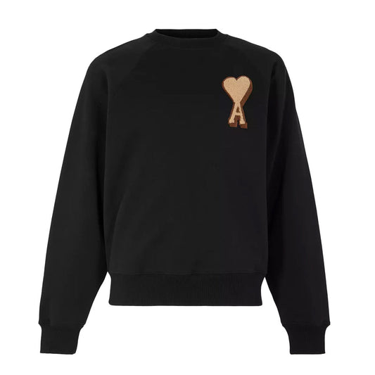 Ami Paris Patch Heart Sweatshirt Black - 1