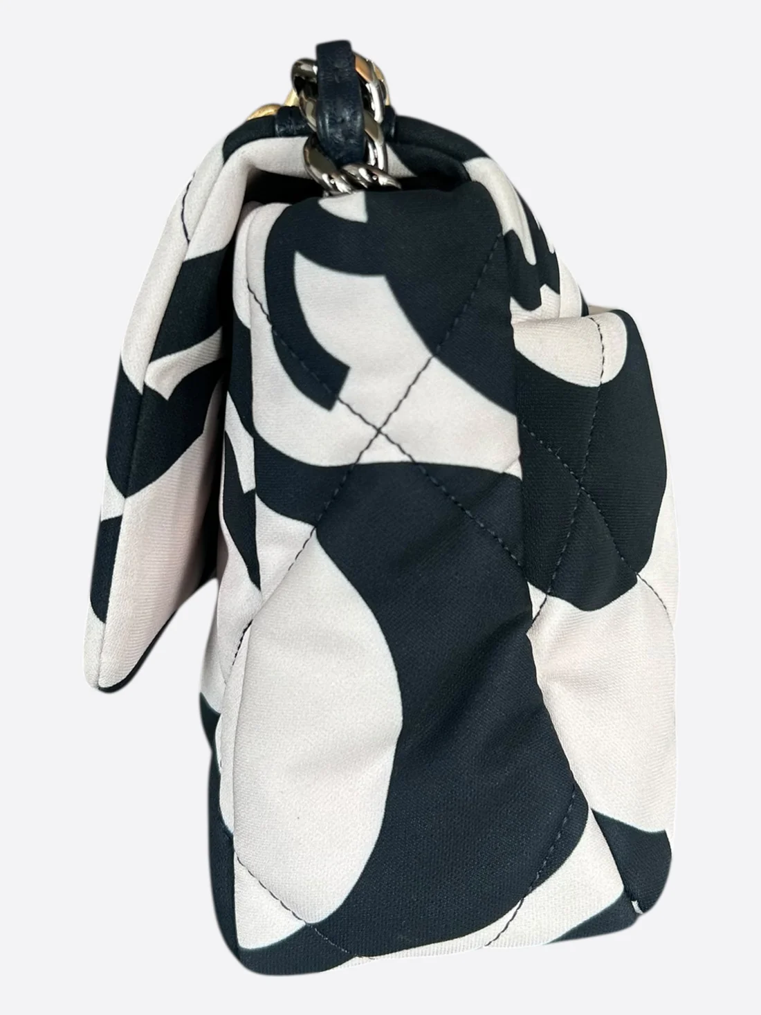 Chanel Black & White CC Fabric Medium 19 Flap Bag