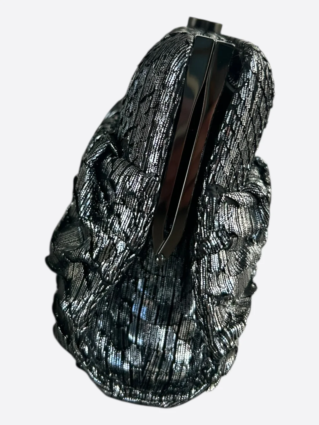 Chanel Silver Python Clutch on Chain Bag