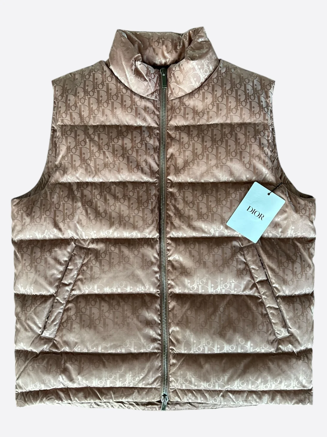 Dior Pink/Golden Oblique Puffer Vest