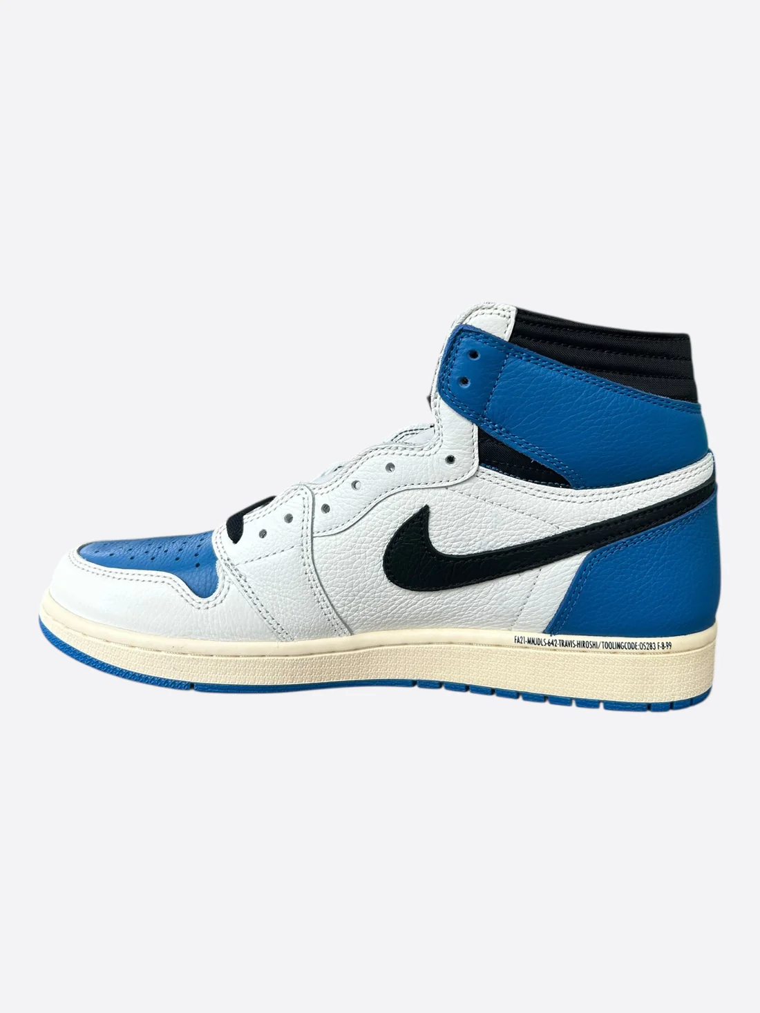 Nike Cactus Jack Fragment Blue & White Air Jordan 1 High Top Sneakers