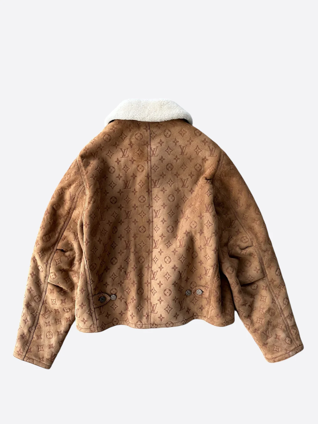 Louis Vuitton Brown Monogram Shearling Jacket