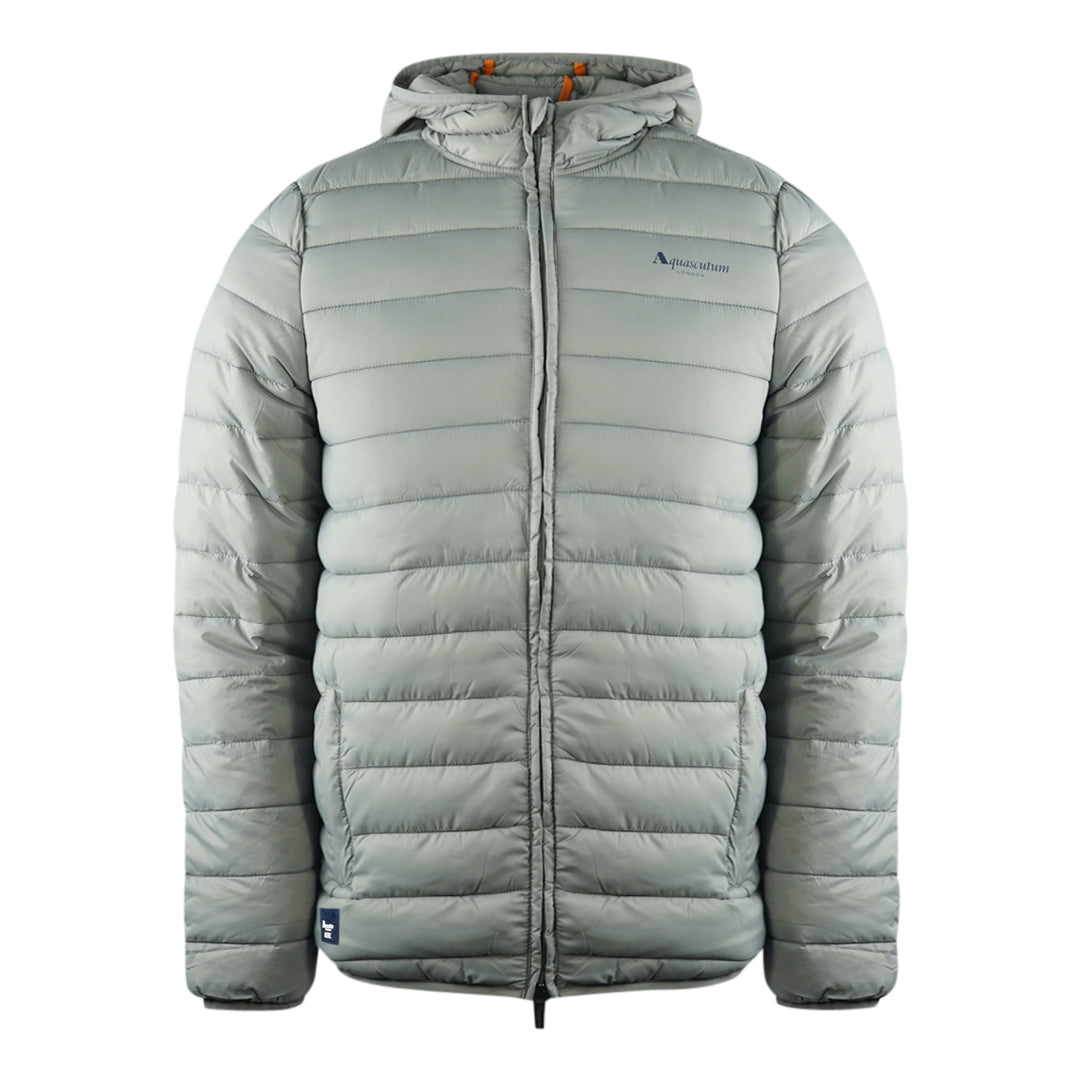 Aquascutum London Logo Grey Active Hoodie Jacket - Style Centre Wholesale