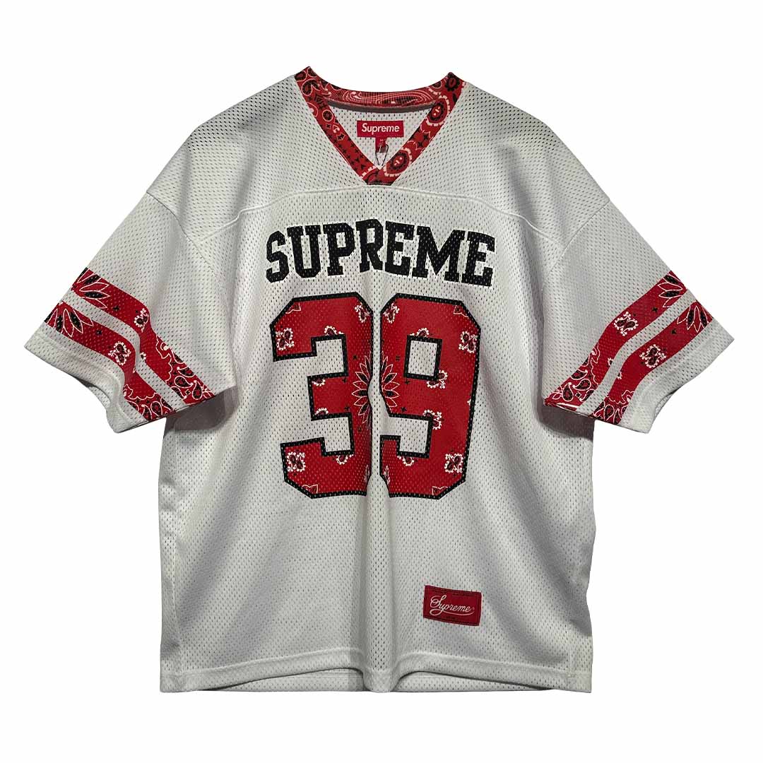 Supreme Bandana Football Jersey White Red - 1