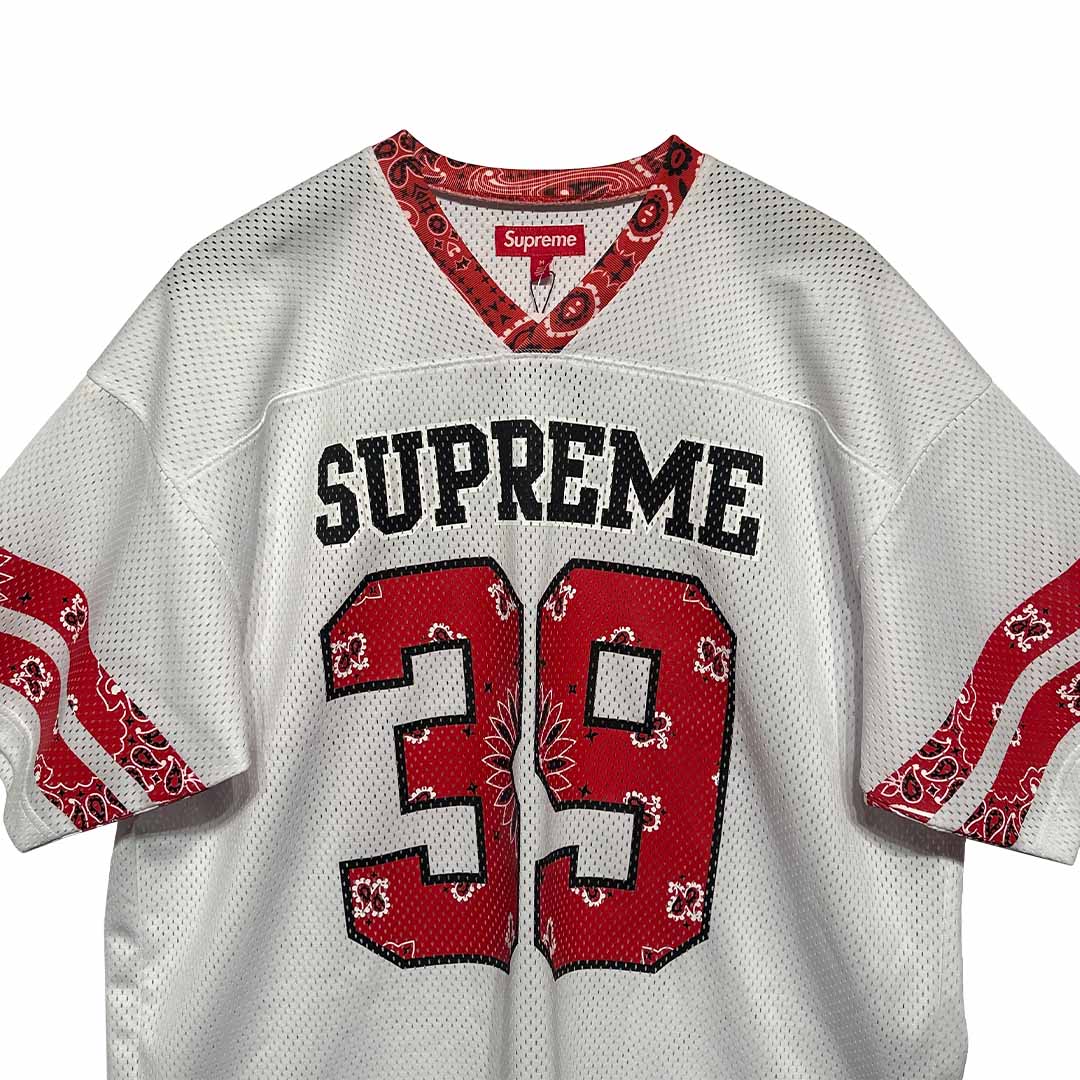 Supreme Bandana Football Jersey White Red - 3