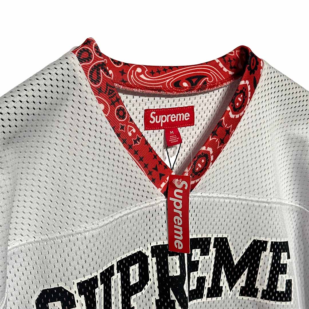 Supreme Bandana Football Jersey White Red - 5