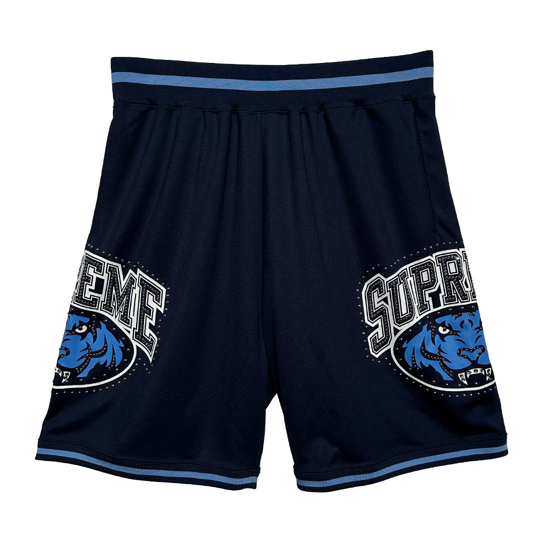 Supreme Studded Basketball Shorts Navy Blue - 1