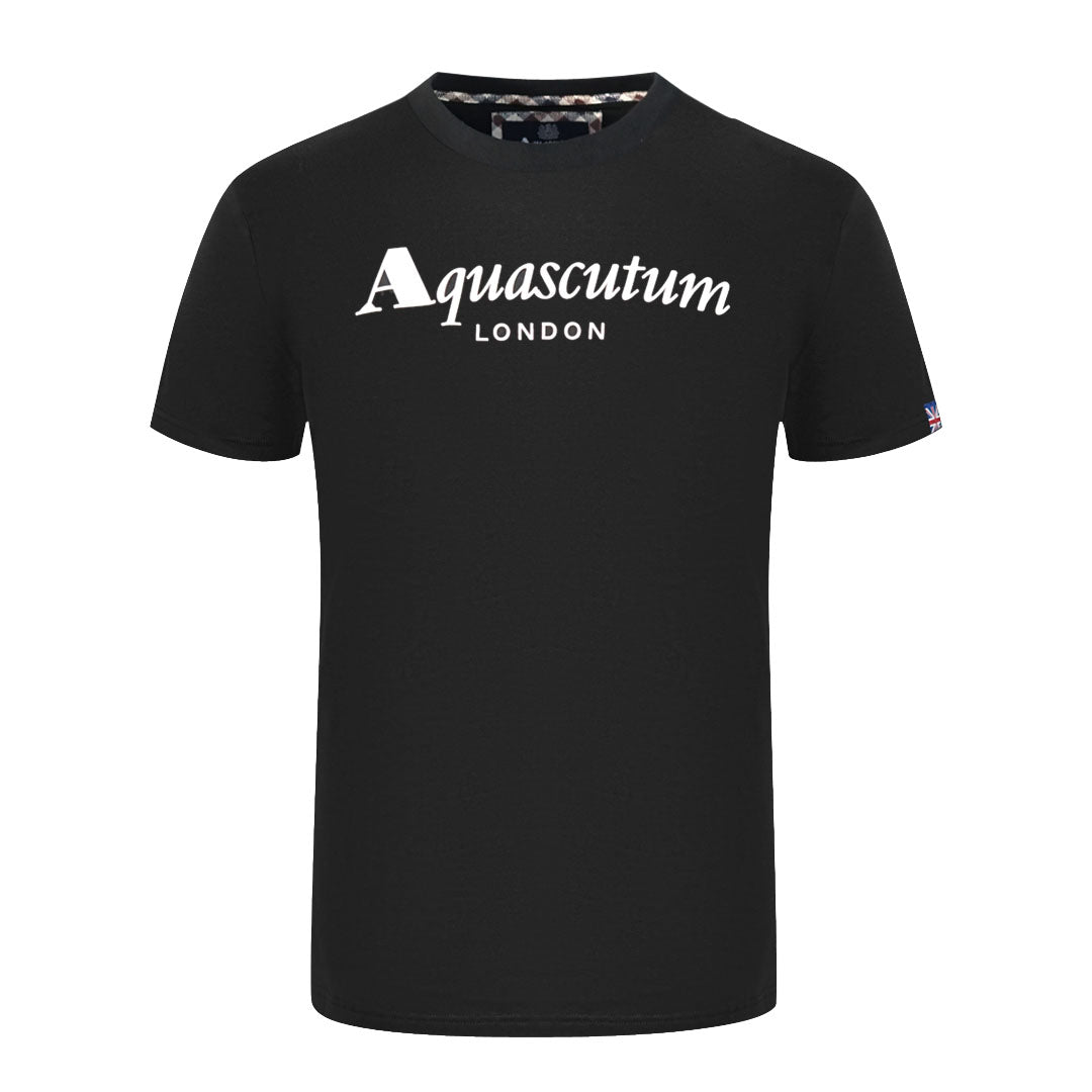 Aquascutum Brand Logo Black T-Shirt