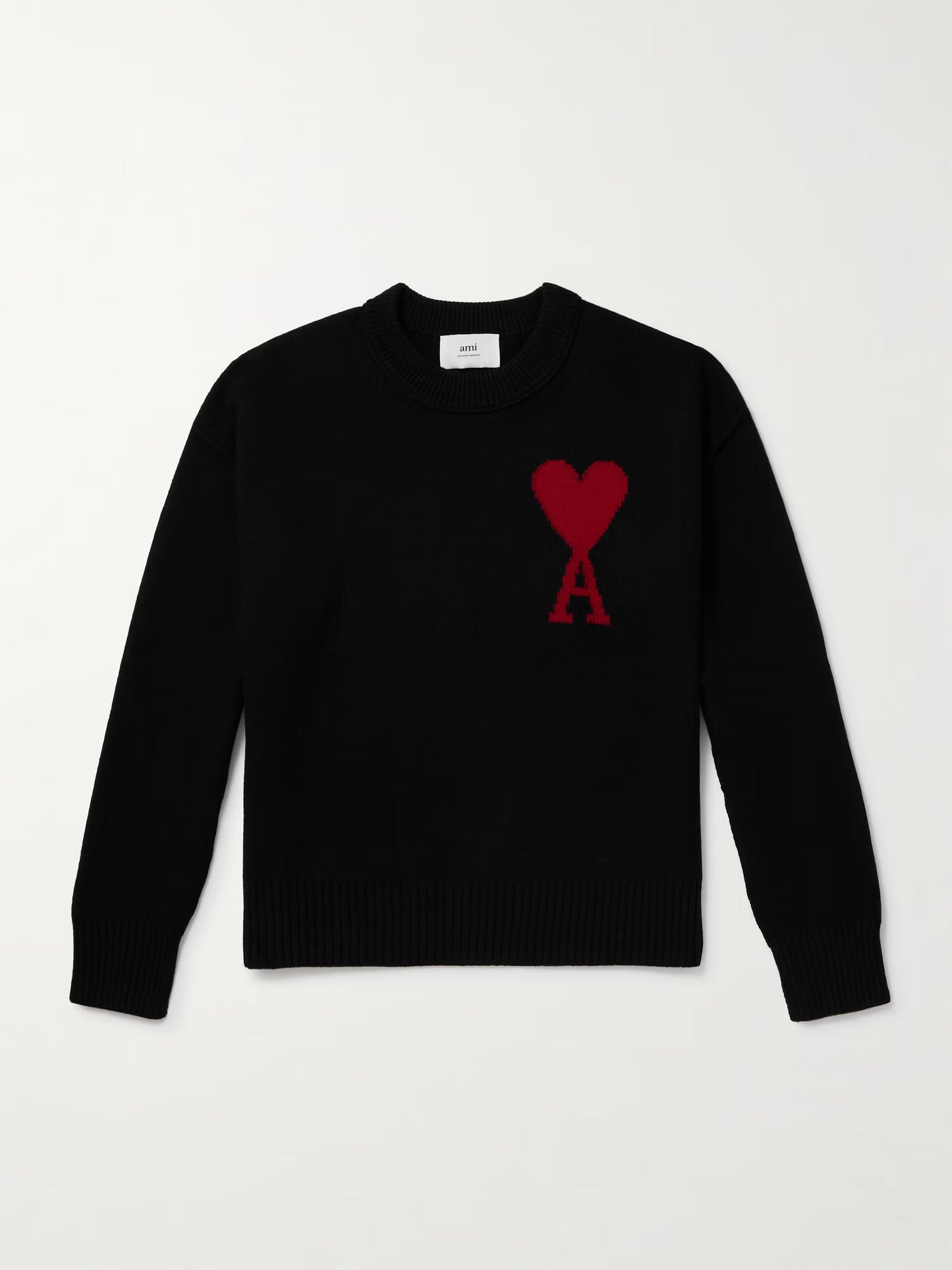 AMI Paris Black Knit Sweatshirt